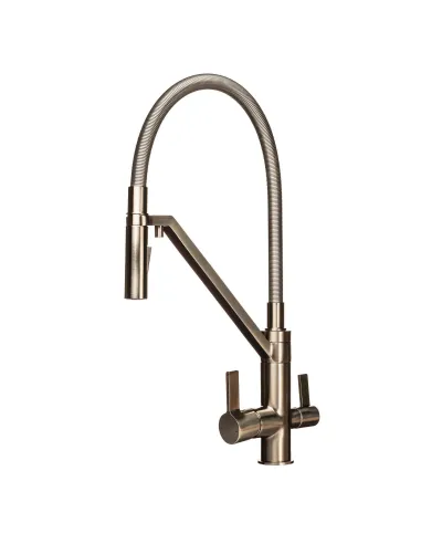 Смеситель для кухни с подключением к фильтру Topaz Sardinia TS 8812-H24-PVD-S гофрогусак - 4