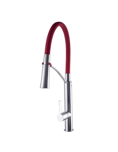 Смеситель для кухни с гибким изливом Topaz Sardinia TS 8817-H23-R-S красный гофрогусак - 2
