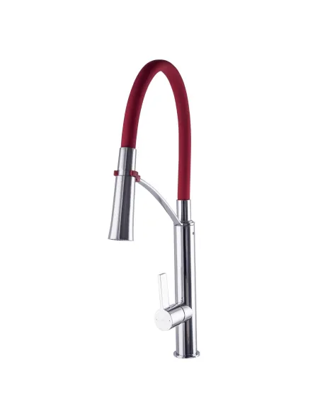 Смеситель для кухни с гибким изливом Topaz Sardinia TS 8817-H23-R-S красный гофрогусак - 2