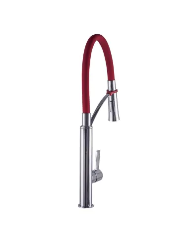 Смеситель для кухни с гибким изливом Topaz Sardinia TS 8817-H23-R-S красный гофрогусак - 3