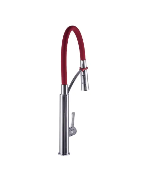 Смеситель для кухни с гибким изливом Topaz Sardinia TS 8817-H23-R-S красный гофрогусак - 3