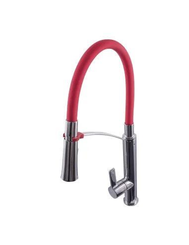 Смеситель для кухни с гибким изливом Topaz Sardinia TS 8817-H23-R-S красный гофрогусак - 4