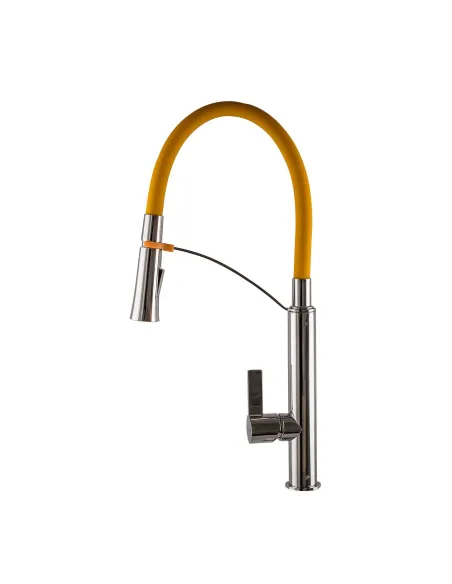 Смеситель для кухни с гибким изливом Topaz Sardinia TS 8817-H23-Y-S желтым гофрогусак - 1