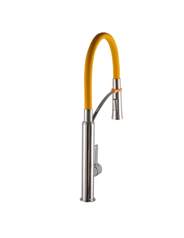 Смеситель для кухни с гибким изливом Topaz Sardinia TS 8817-H23-Y-S желтым гофрогусак - 3