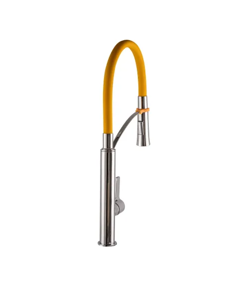 Смеситель для кухни с гибким изливом Topaz Sardinia TS 8817-H23-Y-S желтым гофрогусак - 3