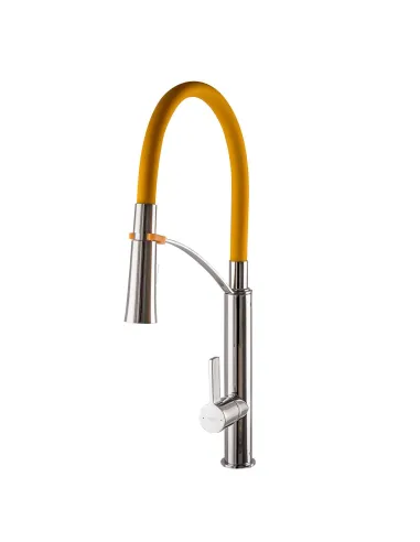 Смеситель для кухни с гибким изливом Topaz Sardinia TS 8817-H23-Y-S желтым гофрогусак - 4