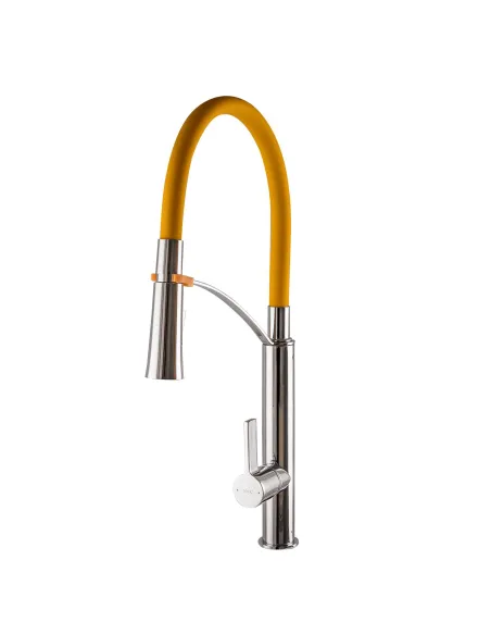 Смеситель для кухни с гибким изливом Topaz Sardinia TS 8817-H23-Y-S желтым гофрогусак - 4