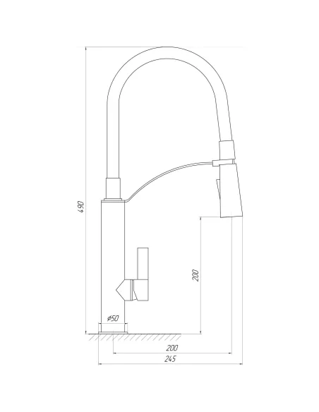 Смеситель для кухни с гибким изливом Topaz Sardinia TS 8817-H23-Y-S желтым гофрогусак - 5