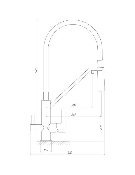 Смеситель для кухни с подключением к фильтру Topaz Sardinia TS 8812-H24 гофрогусак - 4