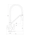 Змішувач для кухні Topaz Zara P-8812-S (Для осмосу, гнучкий шланг, хром) - 4