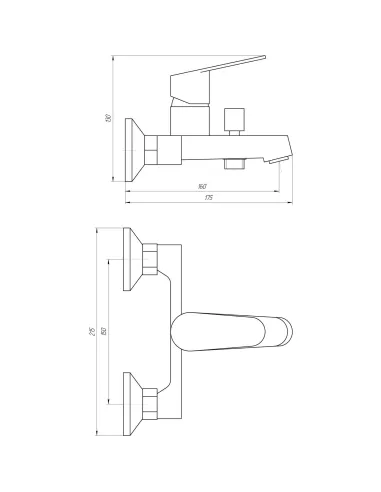 Смеситель для ванны Topaz Zara TZ 13101-H37 c душевым комплектом - 3