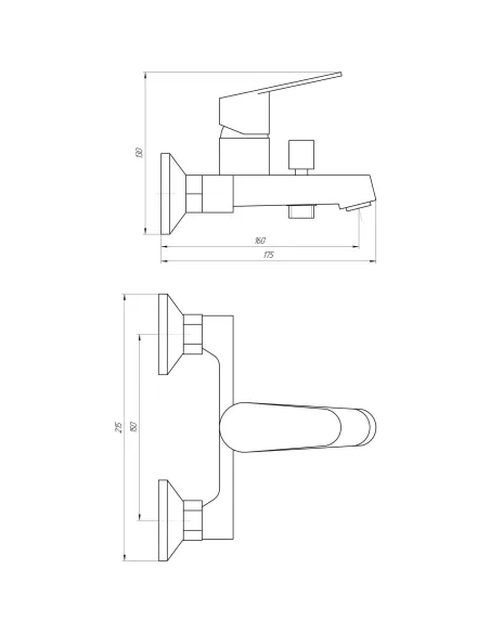 Смеситель для ванны Topaz Zara TZ 13101-H37 c душевым комплектом - 3