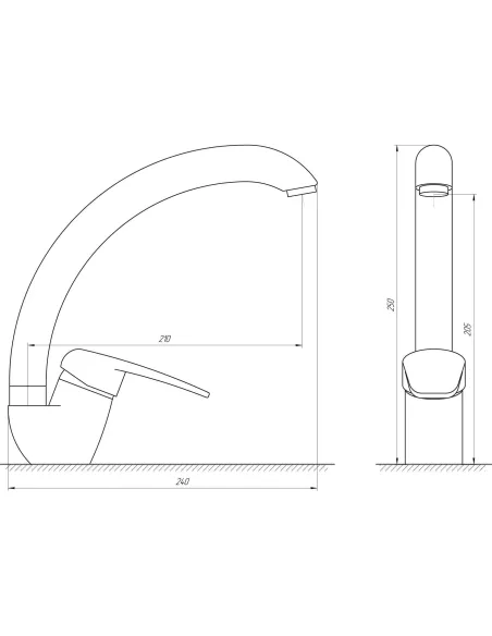 Смеситель для кухни Globus Lux Koln GLK-203S - 5