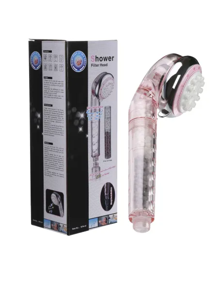 Лійка для душу гідромасажна Bio+ Systems SFH-01 Pink з картриджем, 8 режимів - 1