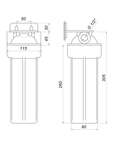 Фільтр колба для гарячої води Bio+ Systems HT-10 1/2 дюйми, посилена - 5