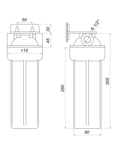 Фільтр колба для гарячої води Bio+ Systems HT-10 1/2 дюйми, посилена - 5