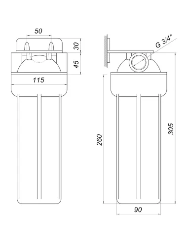 Фільтр колба для гарячої води Bio+ Systems HT-10 3/4 дюйми, посилена - 5