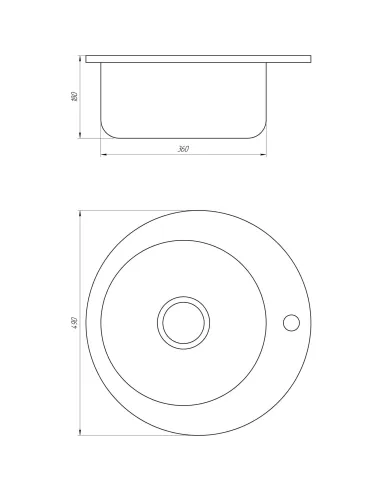 Мойка круглая Mira MR 490, 490х180, Decor - 2