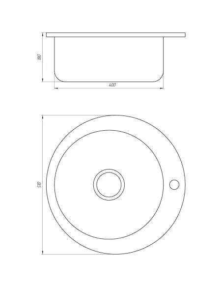 Мойка круглая Mira MR 510, 510х180, Satin - 2
