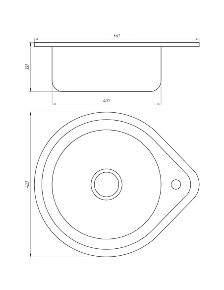 Мойка круглая Mira MR 530, 530х180, Polish - 2