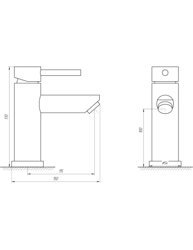Смеситель для умывальника из нержавеющей стали Globus Lux SBT1-101 - 5