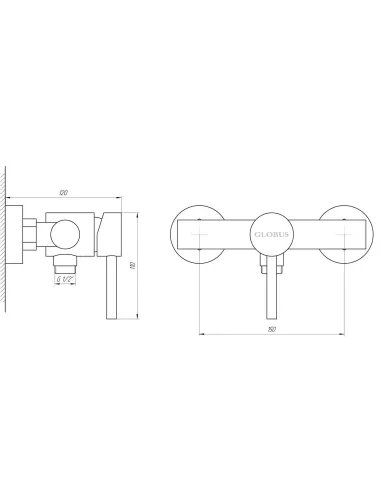 Змішувач для душу Globus Lux SBT1-105 (нержавіюча сталь) - 5