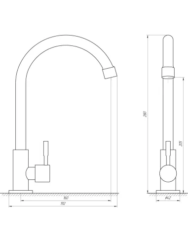 Монокран для умивальника Globus Lux SUS-001M, нержавіюча сталь - 5
