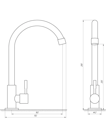 Монокран для умивальника Globus Lux SUS-001M, нержавіюча сталь - 5