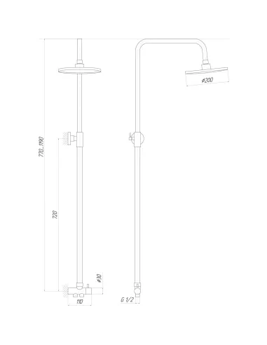 Душевая стойка Globus Lux GL-BAR-0101 CHROM - 5