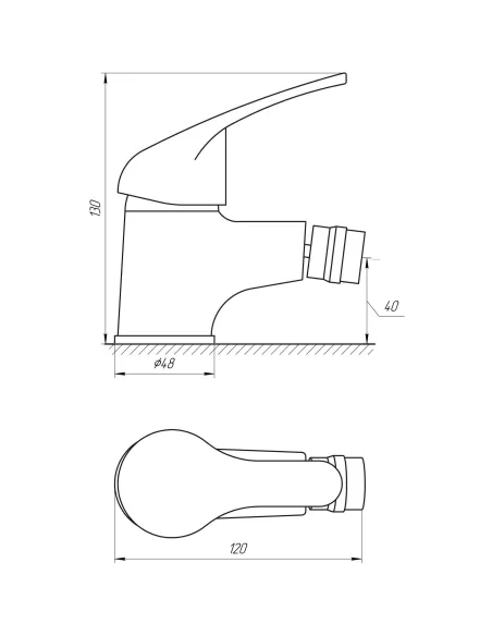 Змішувач для біде Globus Lux SOLLY GLSO-0106 CHROM (поворотний аератор) - 5