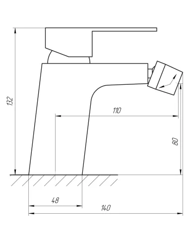 Змішувач для біде Globus Lux MILANO GLM-106 CHROM (поворотний аератор) - 5