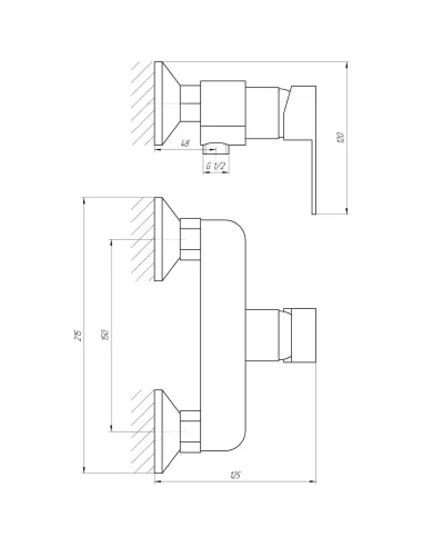 Змішувач для душу Globus Lux MILANO GLM-0105 CHROM (прихованого монтажа) - 5