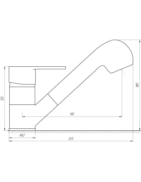 Змішувач для кухні Globus Lux Queensland GLQU-0107 CHROM (лійка-душ) - 5