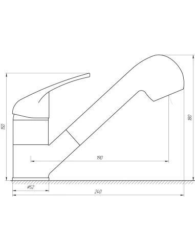 Змішувач для кухні Globus Lux SOLLY GLSO-0107 CHROM (лійка-душ) - 5