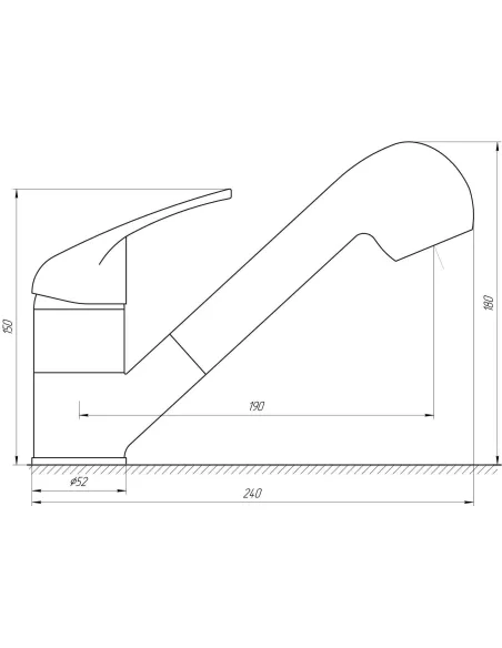 Змішувач для кухні Globus Lux SOLLY GLSO-0107 CHROM (лійка-душ) - 5
