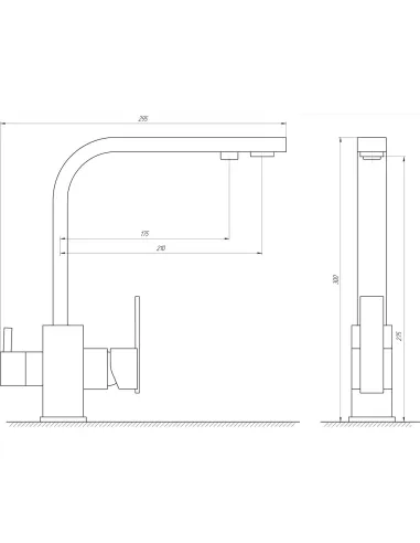 Смеситель для кухни с подключением к фильтру Globus Lux Lazer GLLR-0111 CHROM - 4