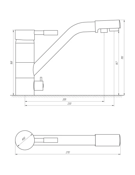 Змішувач для кухні Globus Lux GLLR-0555 BLACK (для осмосу) - 5