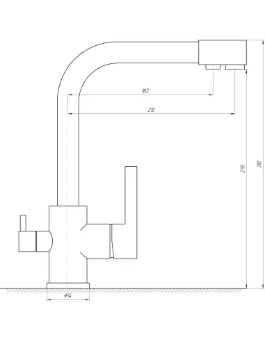 Смеситель для кухни с подключением к фильтру Globus Lux Lazer GLLR-0444 ONIX - 5