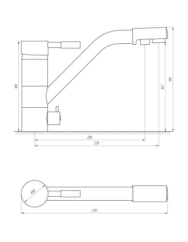 Змішувач для кухні Globus Lux GLLR-0555 CHROM (для осмосу) - 5