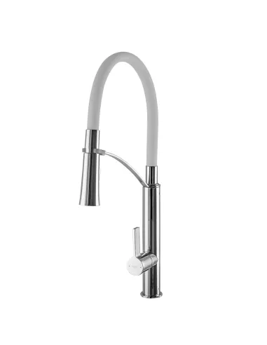 Змішувач для кухні TOPAZ SARDINIA-P-8817-H23-WS WHITE (лійка-душ, білий) - 4