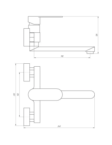 Смеситель для кухни настенный Topaz Barts TB 07218-H36 хром - 4