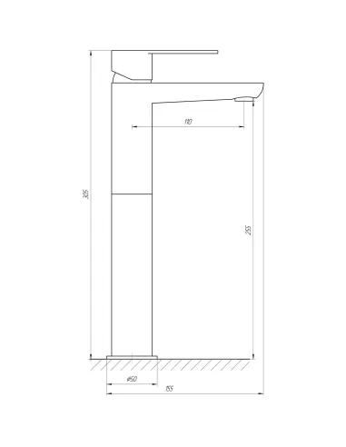 Змішувач для умивальника TOPAZ BARTS-TB 07203-H36 CHROM (високий) - 5