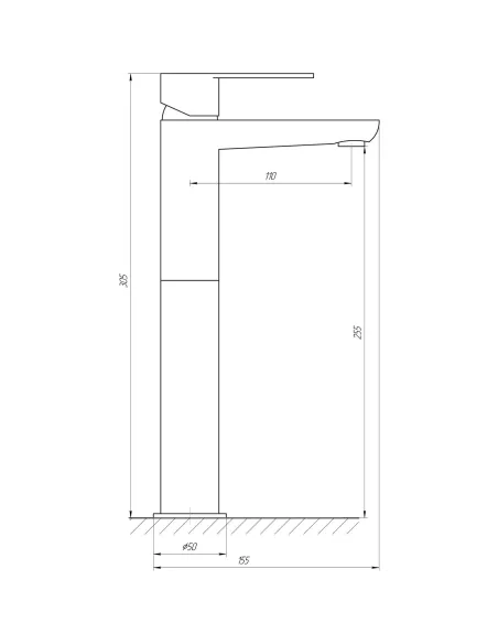 Змішувач для умивальника TOPAZ BARTS-TB 07203-H36 CHROM (високий) - 5