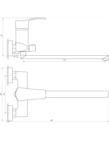Змішувач для ванни Globus Lux QUEENSLAND GLQU-0208 CHROM - 4