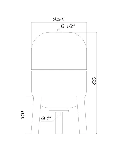 Гидроаккумулятор вертикальный Zilmet Ultra-Pro 80 литров - 6