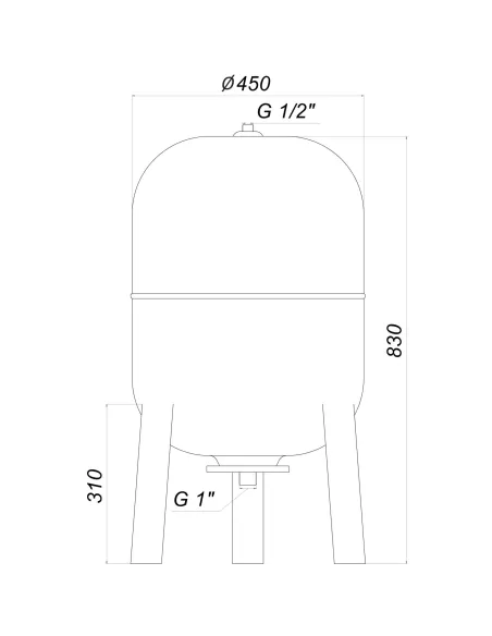 Гидроаккумулятор вертикальный Zilmet Ultra-Pro 80 литров - 6