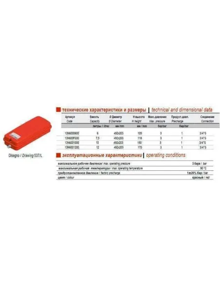 Розширювальний бачок для монтажу в котли Zilmet Оem-pro 537 6 літрів 3/4 дюйми - 3