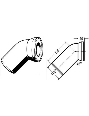 Колено для унитаза 45 Viega 101718 - 2