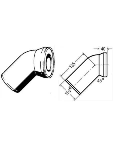 Колено для унитаза 45 Viega 101718 - 2