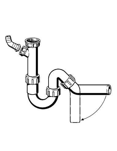 Сифон для мойки Viega 101800 1 1/2х40, с патрубком, 45 градусов - 3